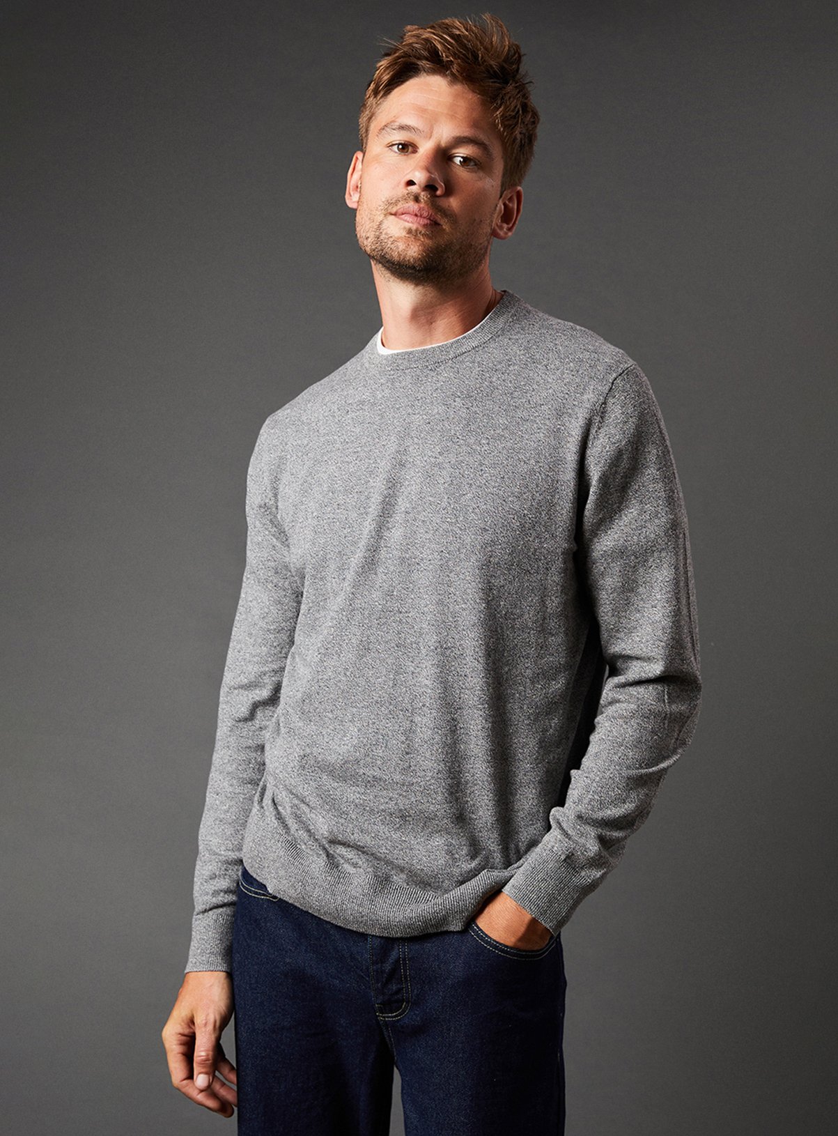 BURTON Grey Cotton Rich Crew Neck Jumper XXL - Image 1 thumbnail